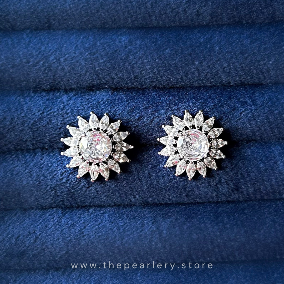 Sunflower CZ Studs