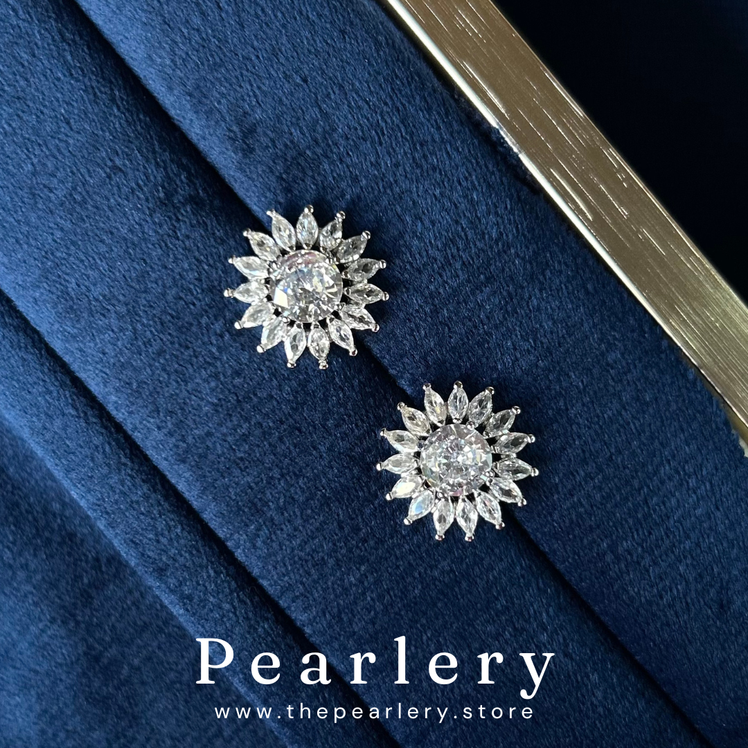 Sunflower CZ Studs