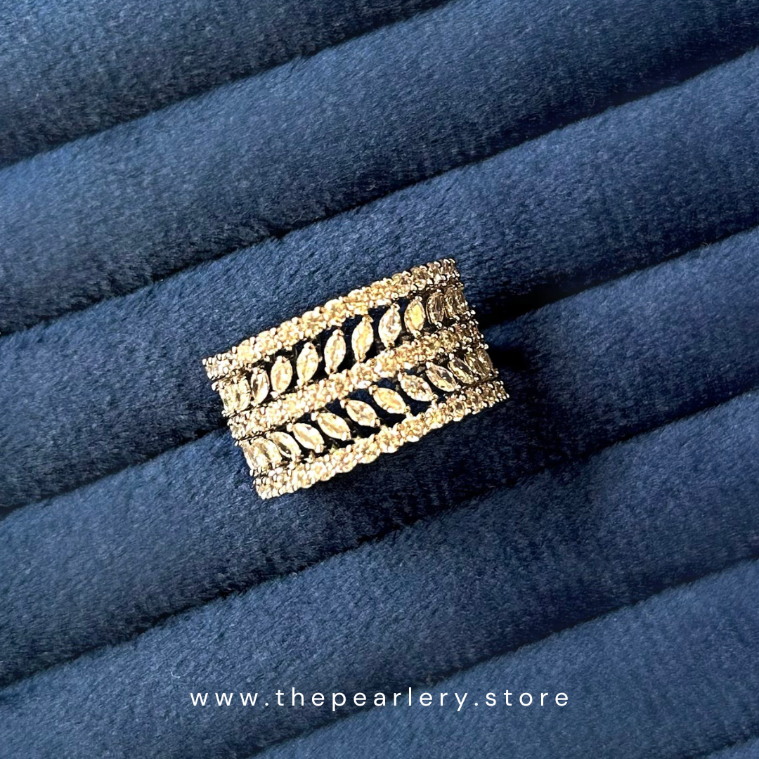 Gilded Eternity CZ Band Ring