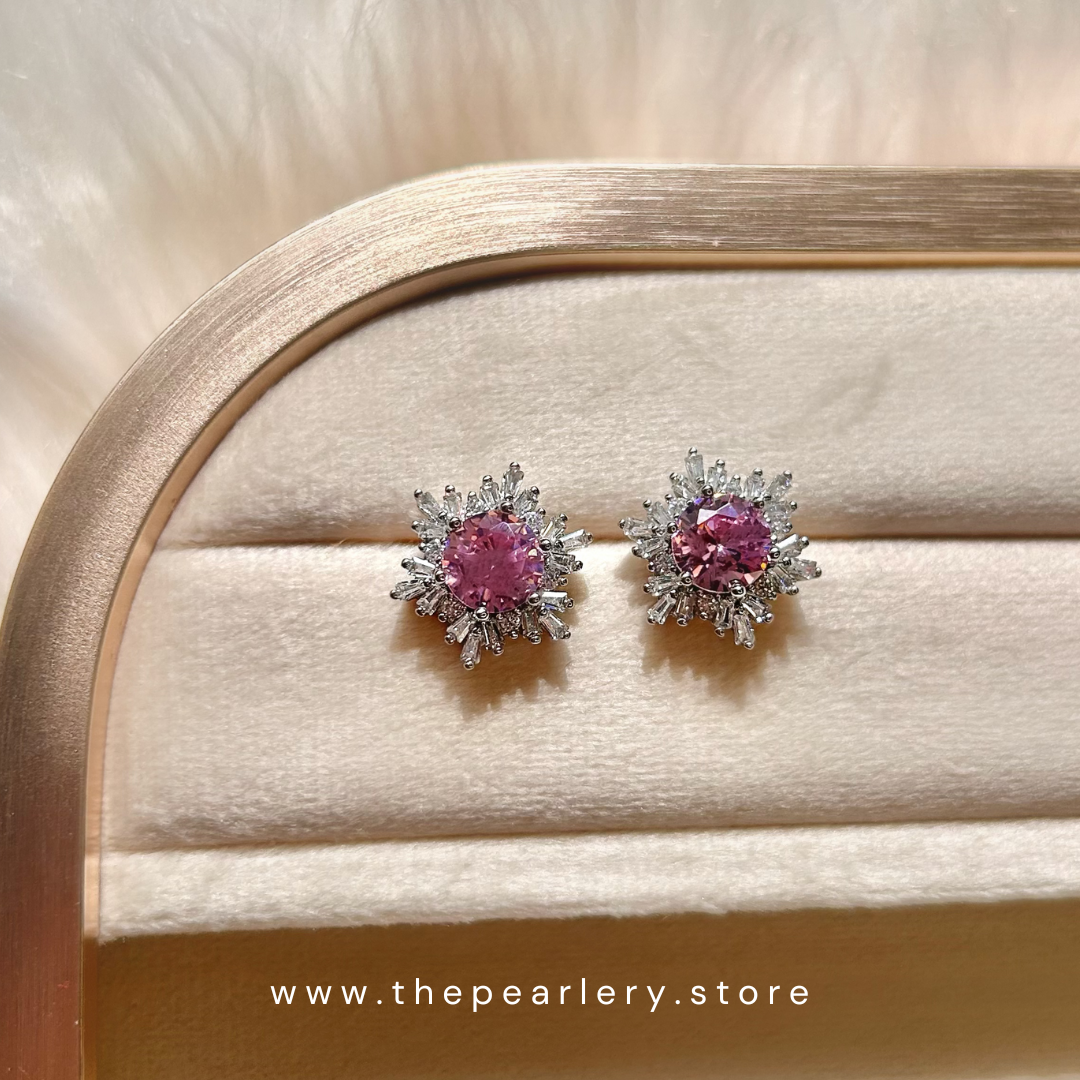 Rosé CZ Studs